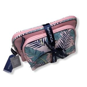 NWT Nautica Set Tropical Cosmetic Cases & Bottle